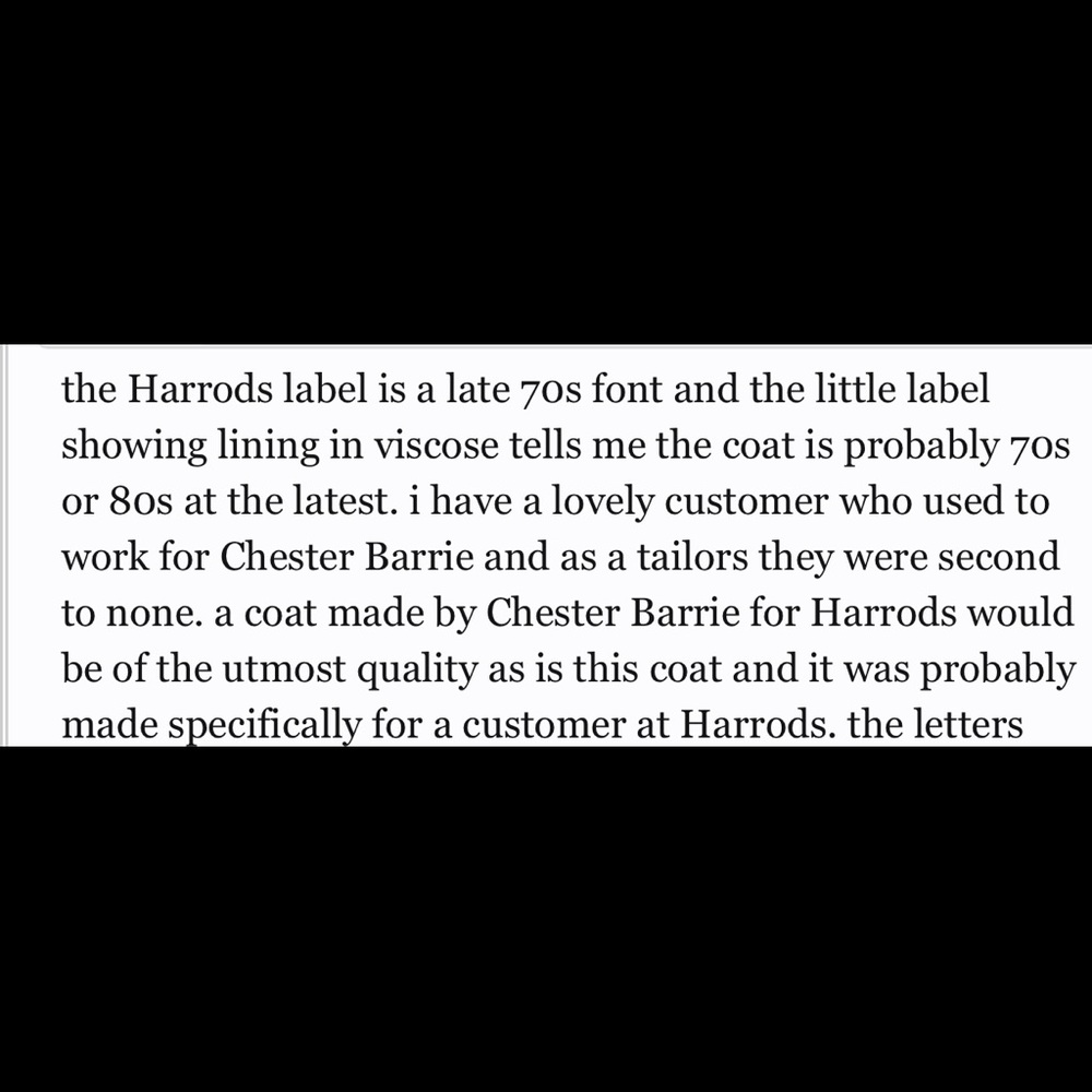 Vintage Custom Harrod’s Chester Barrie Overcoat - Picture 14 of 15